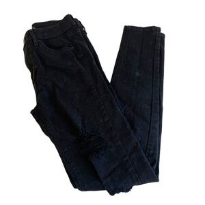 Wild Fable High Rise Skinny Jeans Black Size 00 Womens Distressed Denim Pants